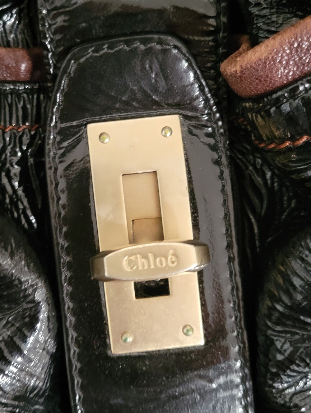 Chloé Black Satchel with Gold Hardware